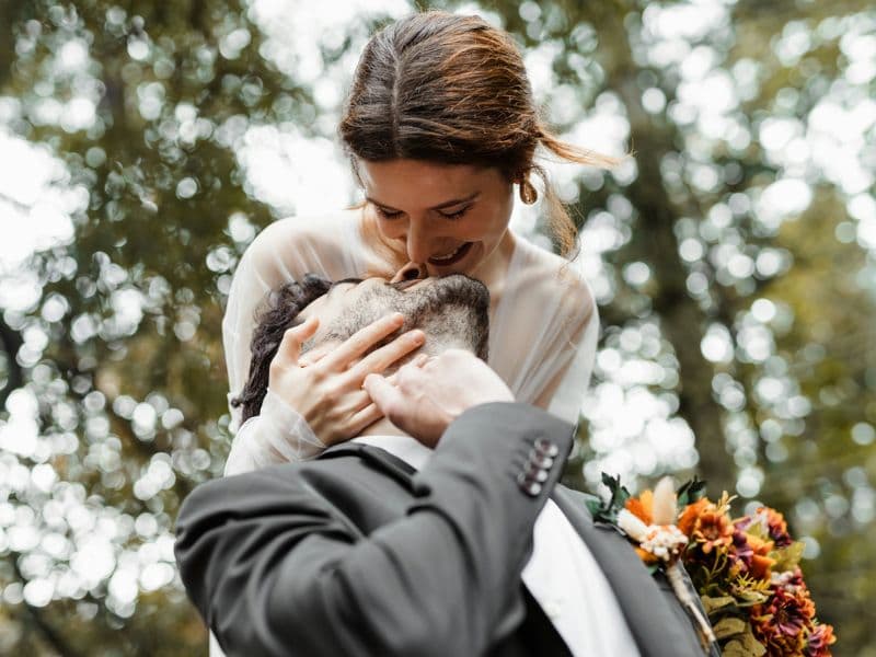 Wedding photographer at work — documentary-style portraiture
